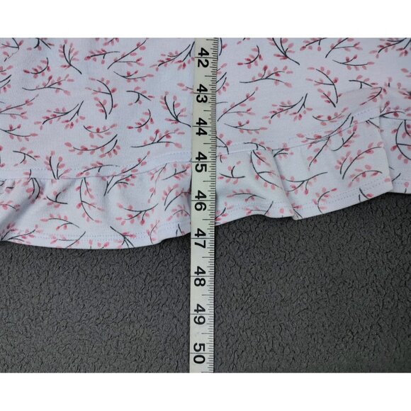 Eileen West Nightgown White Blue Floral Full Length Sz (M) Cotton Cottagecore - Picture 4 of 5